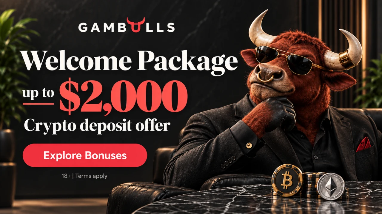 Gambulls welcome package up to $2,000. Crypto deposit offer. Explore bonuses. 18+, terms apply.